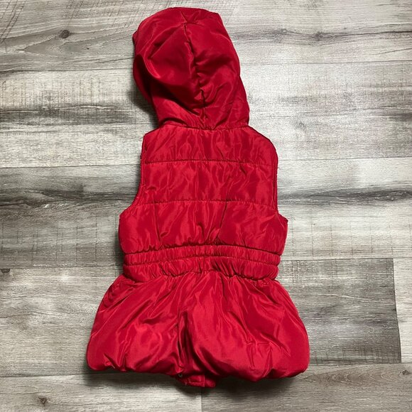Tommy Hilfiger Sleeveless Full Zip Vest Red Baby Girl Size 3T - Picture 3 of 5